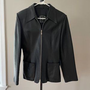 KuZu Black Leather Jacket M